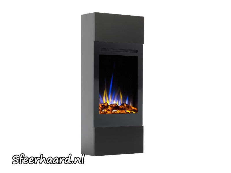 Aflamo Straight zwart schouw + elektrische haard Majestic 32
