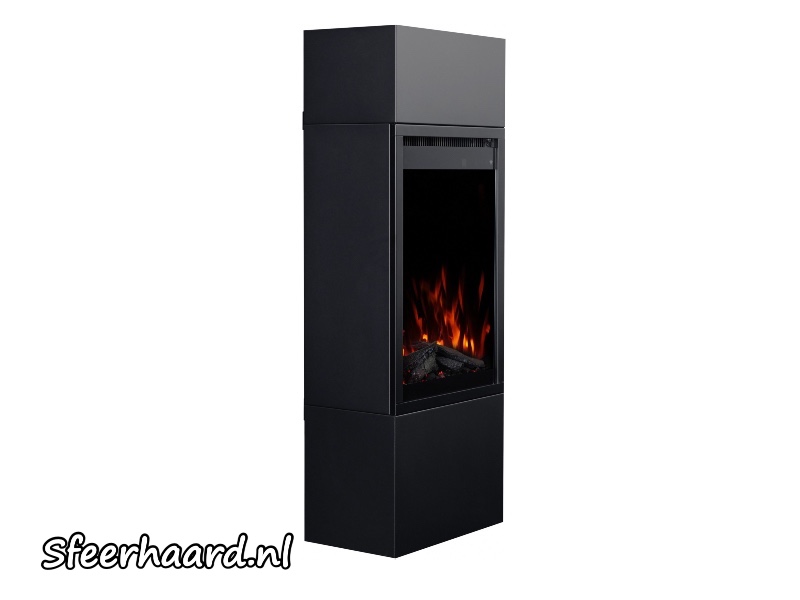 Aflamo Milos 40 zwart schouw + elektrische haard 3D Insert 40x60cm