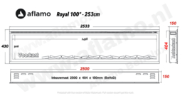 Aflamo Royal Paris 100 - elektrische haard 254cm