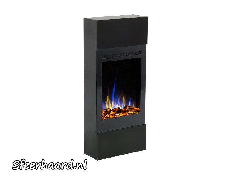 Aflamo Straight zwart schouw + elektrische haard Majestic 32