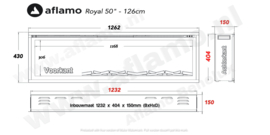 Aflamo Royal Paris 50 - elektrische haard 126cm