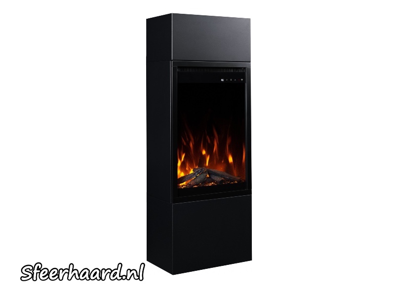 Aflamo Milos 40 zwart schouw + elektrische haard 3D Insert 40x60cm