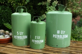 Set van 3 petroleumkannen 2, 5 en 10 liter reseda