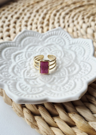 Label ZeeV ring natuursteen pink