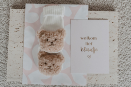 Baby sokjes beertjes  "Welkom lief kleintje"