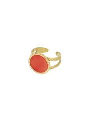 Label ZeeV ring  natuursteen orange 
