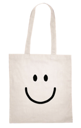 Label ZeeV canvas tas smiley