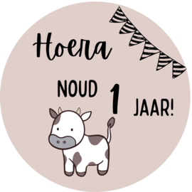 Gepersonaliseerde sticker koe | 15-24-30 stuks