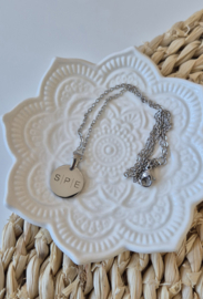RVS ketting goud - zilver | rond 15 mm met 2 namen