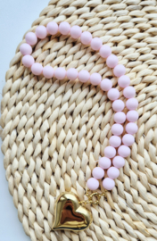 Label ZeeV ketting summer roze | keuze uit bedel