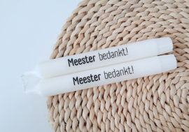 Label ZeeV home deco kaars - meester bedankt