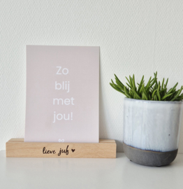 Houten kaarten plankjes met tekst