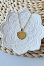 RVS ketting goud- zilver  | hartje hanger