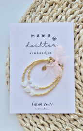 Label ZeeV mama dochter armbandjes hartjes