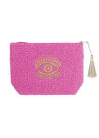 Label ZeeV make-up tasje teddy  gouden oog fuchsia