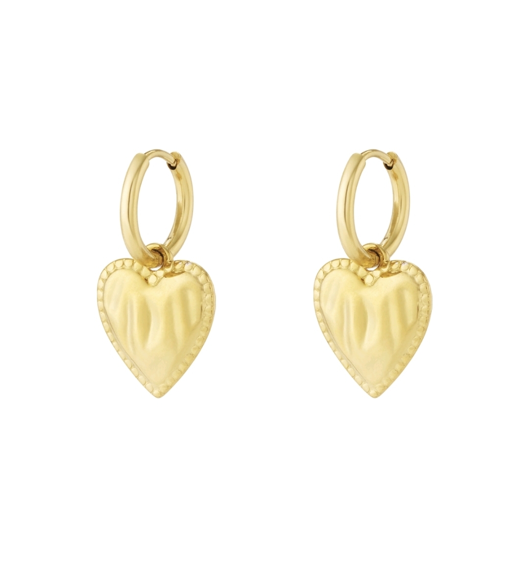 Label ZeeV oorbellen RVS gold hart