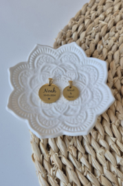 RVS ketting goud - zilver | rond 15 mm met 2 namen
