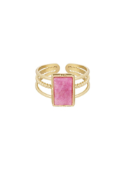 Label ZeeV ring natuursteen pink