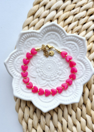 Label ZeeV armbandje full hartjes fuchsia