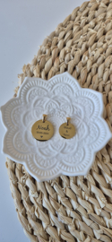 RVS ketting goud -zilver | rond 20 mm met 2 namen