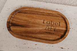 Serveerplankje acacia "gepersonaliseerd met eigen tekst of logo"