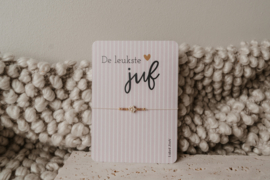 Kaart de leukste juf met armbandje