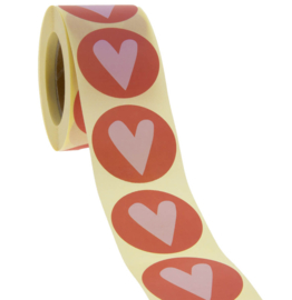 Stickers hartje roze | 10 stuks