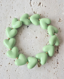 Label ZeeV RVS armband zomer hartjes groen