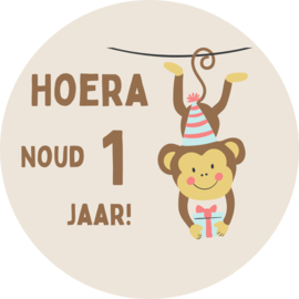 Gepersonaliseerde sticker aap | 15-24-30 stuks