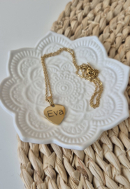 RVS ketting goud- zilver  | hartje hanger