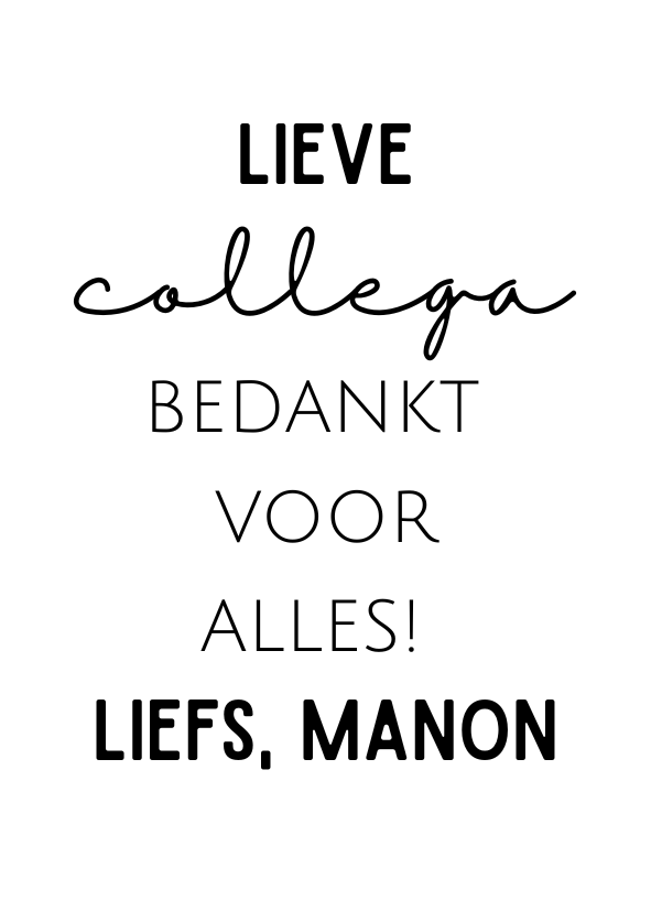 Label ZeeV sticker lieve collega bedankt | per stuk