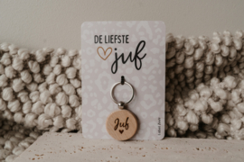 Sleutelhanger "JUF" | keuze uit kaart