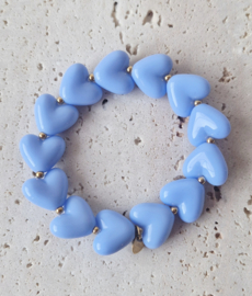 Label ZeeV RVS armband zomer hartjes blauw