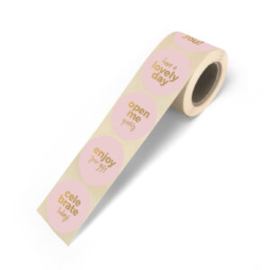 Sticker tekst roze | 10 stuks