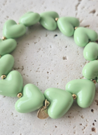 Label ZeeV RVS armband zomer hartjes groen