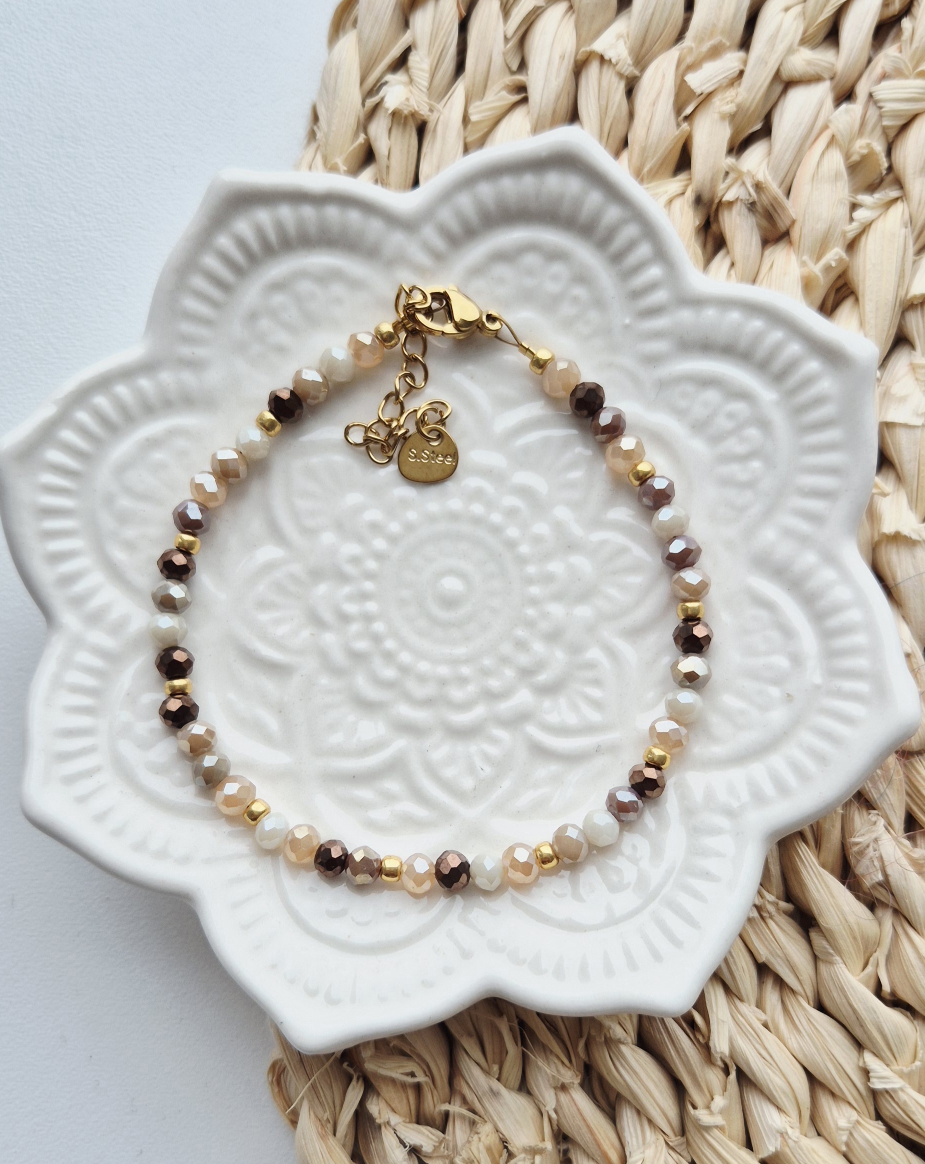 Label ZeeV armbandje facet mix brown