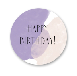 Stickers Happy Birthday paars | 10 stuks