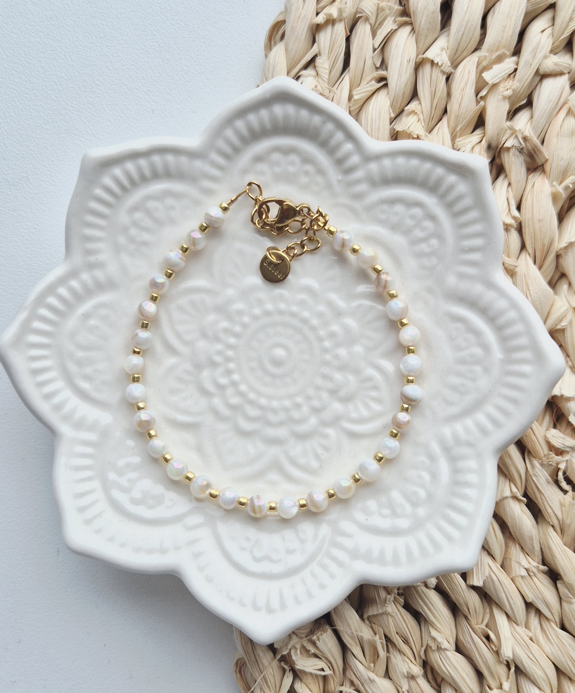 Label ZeeV armbandje schelp white