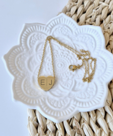 RVS ketting goud - zilver  | hartje
