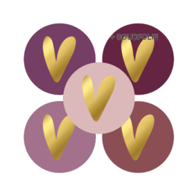 Stickers hartjes paars tinten | 10 stuks