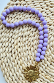 Label ZeeV ketting summer paars | keuze uit bedel