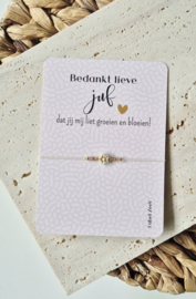 Cadeau juf kaart bloeien en groeien