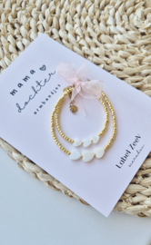 Label ZeeV mama dochter armbandjes hartjes