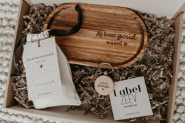 Brievenbus pakket "Jij bent goud waard" met sleutelhanger | keuze uit verschillende teksten