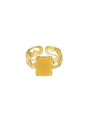 Label ZeeV ring natuursteen goud