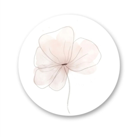 Stickers bloem roze wit | 10 stuks