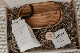 Brievenbus pakket "Jij bent goud waard" met sleutelhanger | keuze uit verschillende teksten