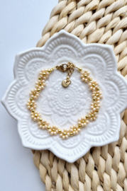 Label ZeeV armbandje full flowers beige