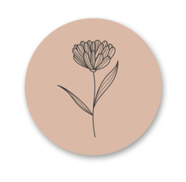 Sticker flower nude | 5 stuks