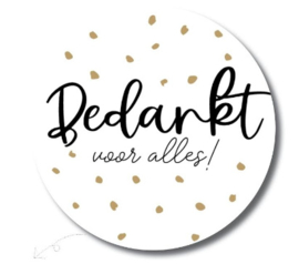Stickers bedankt voor alles  | 10 stuks